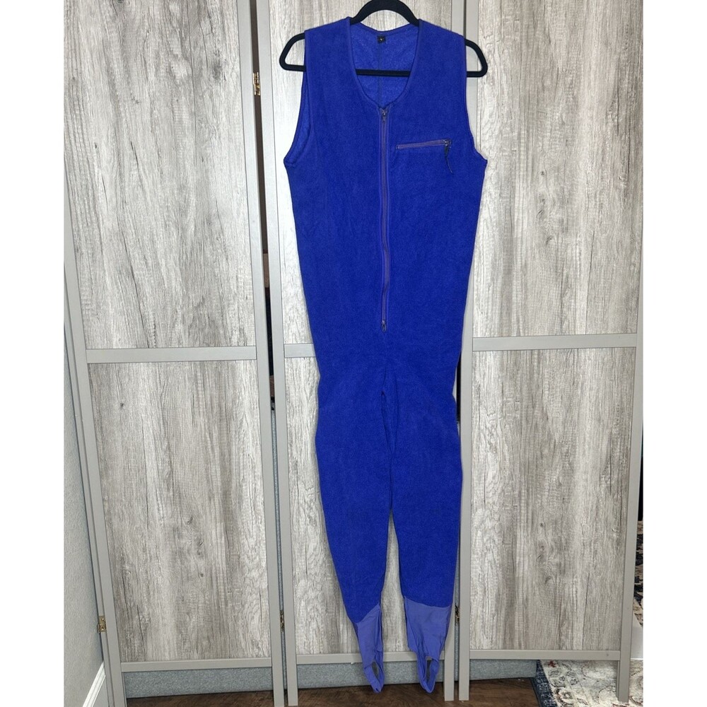 Vtg Patagonia Fleece Bib Base Layer Overalls Made in USA